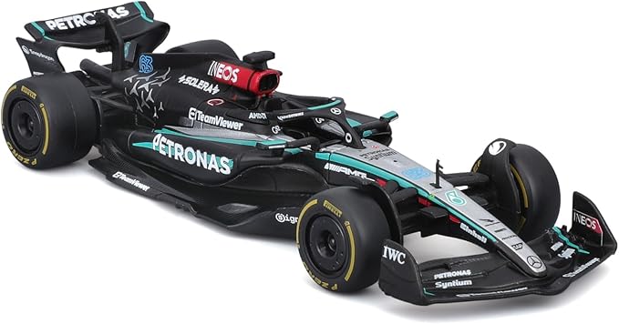 1:43 Mercedes-AMG Petronas F1 Diecast Model – Lewis Hamilton/George Russell by Bburago