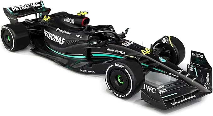 1:43 Mercedes-AMG Petronas F1 Diecast Model – Lewis Hamilton/George Russell by Bburago