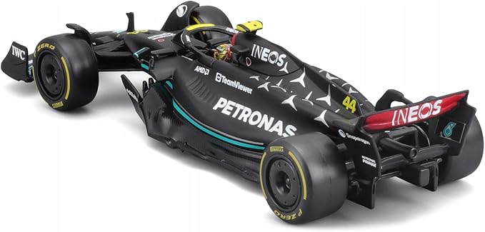 1:43 Mercedes-AMG Petronas F1 Diecast Model – Lewis Hamilton/George Russell by Bburago