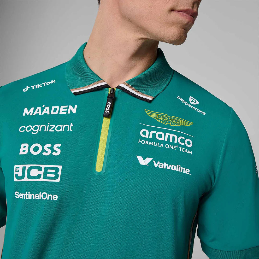 Aston Martin F1 Men's Team Team Polo Green – 2025 Edition