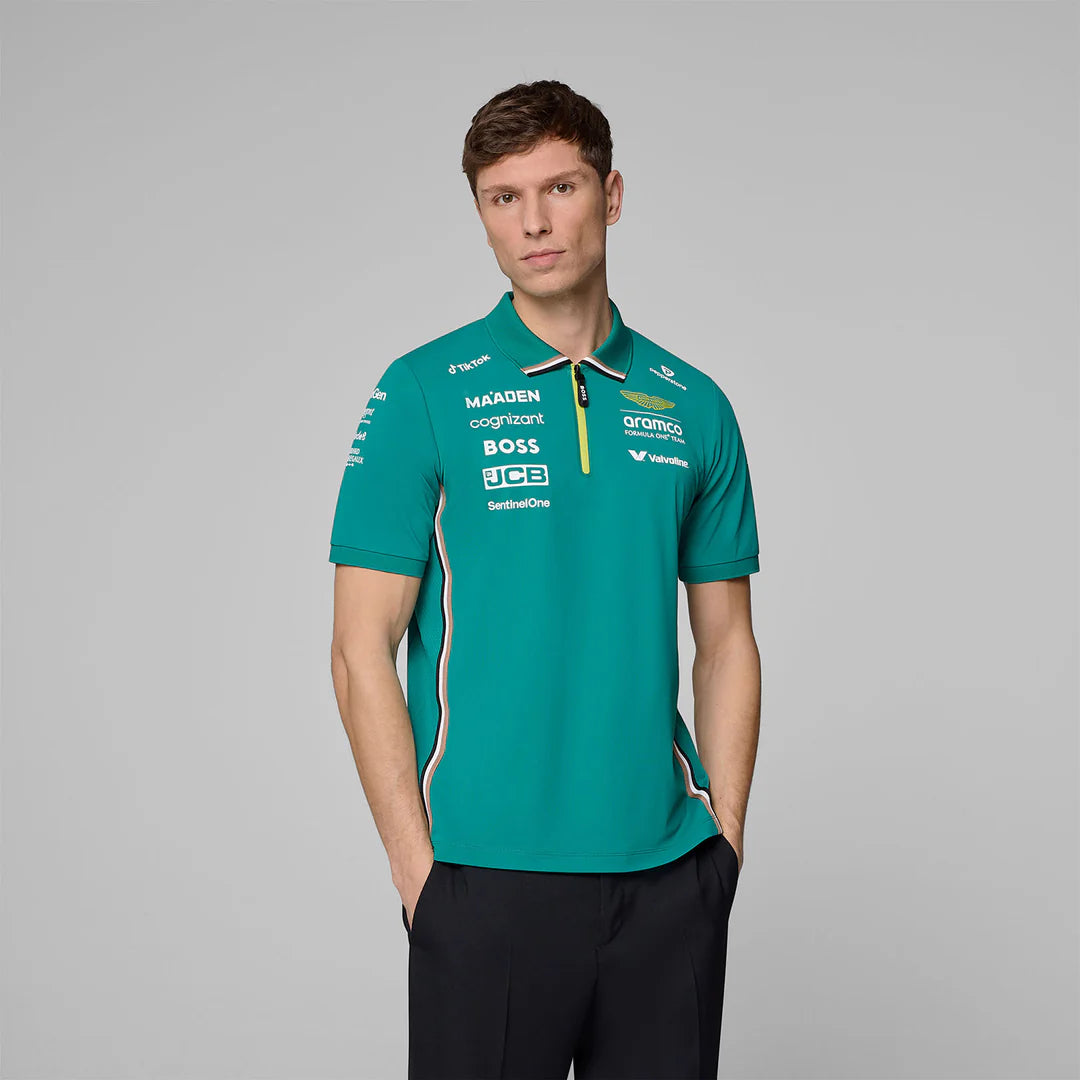Aston Martin F1 Men's Team Team Polo Green – 2025 Edition