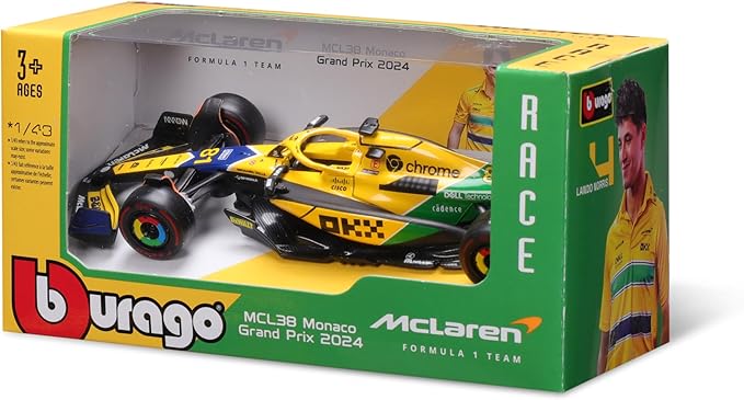 1:43 McLaren Diecast Model MCL38 – #4 & #81 by Bburago Senna Version (Monaco GP)