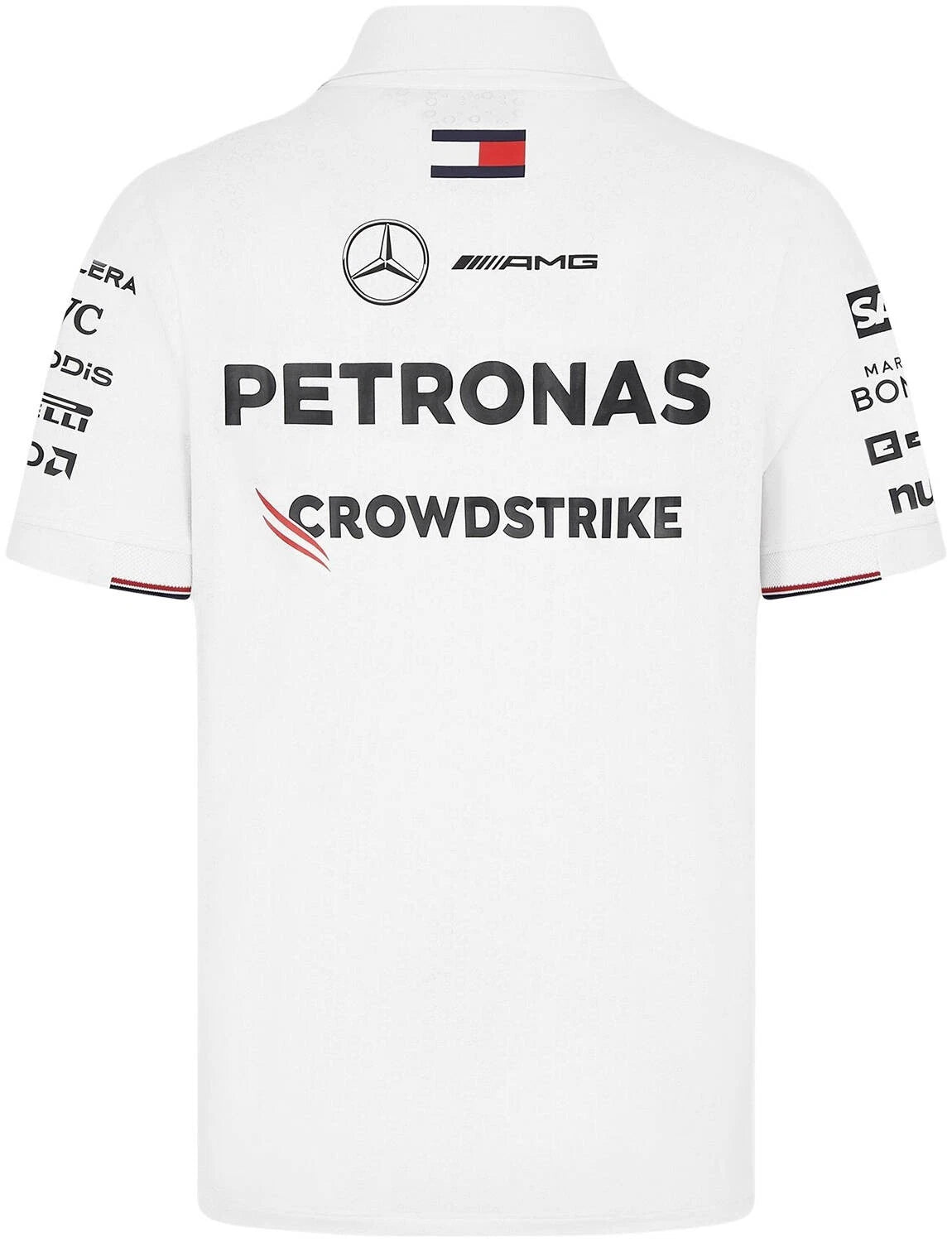 MERCEDES AMG PETRONAS F1 MENS POLO BLACK 2024 (Black/White)