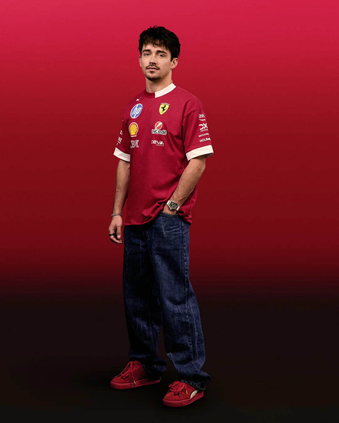 Scuderia Ferrari Drivers Oversized Performance Tee – Dark Cherry, 2025 Edition
