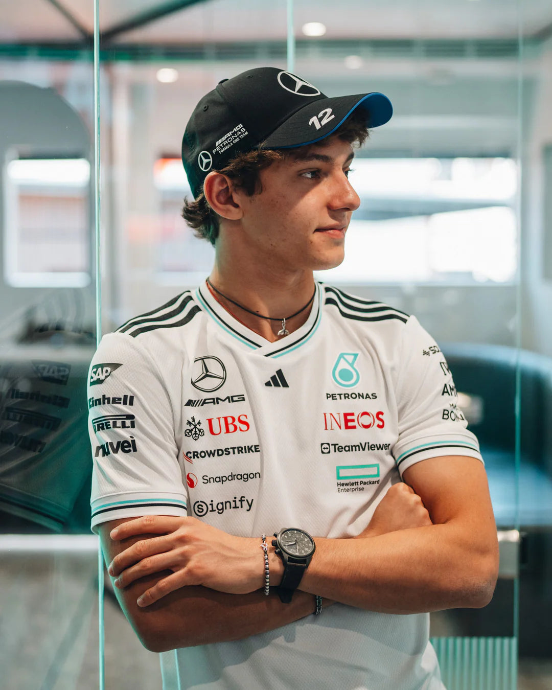 MERCEDES AMG PETRONAS F1 RP ANTONELLI #12 CAP (WHITE/BLACK) 2025