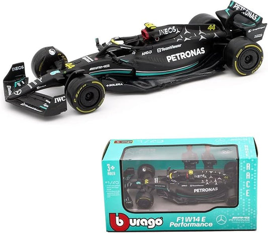 1:43 Mercedes-AMG Petronas F1 Diecast Model – Lewis Hamilton/George Russell  by Bburago