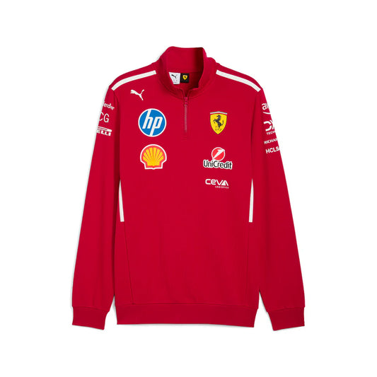 SCUDERIA FERRARI  TEAM 1/2 ZIP SWEAT DARK CHERRY 2025
