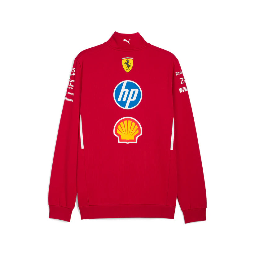 SCUDERIA FERRARI  TEAM 1/2 ZIP SWEAT DARK CHERRY 2025