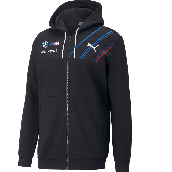BMW Motorsport Men's Full Zip Hooded Pullover Grey – 2024 Edition