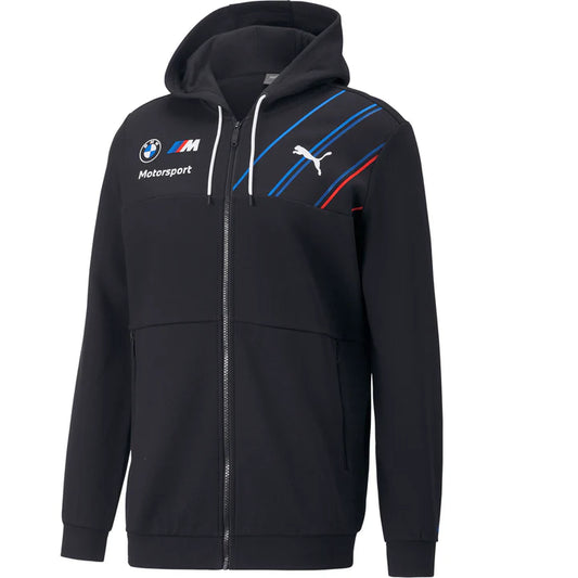 BMW Motorsport Men's Full Zip Hooded Pullover Grey – 2024 Edition