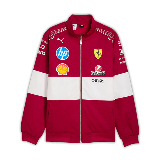 Scuderia Ferrari Team Vintage Racing Track Jacket Dark Cherry – 2025 Edition