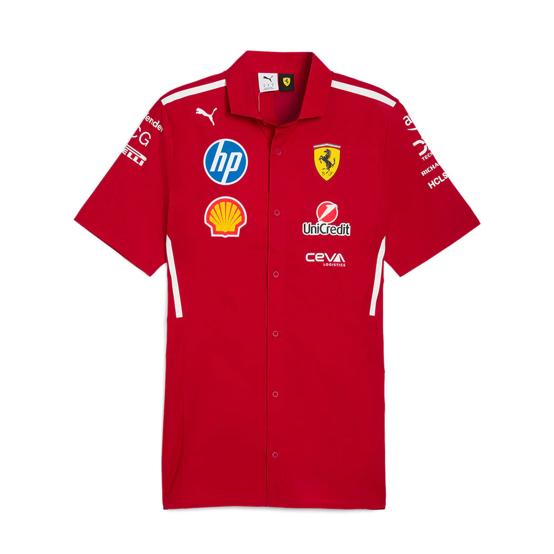 Scuderia Ferrari Team Button Up Shirt Dark Cherry – 2025 Edition