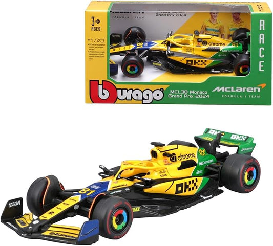 1:43 McLaren Diecast Model MCL38 – #4 & #81 by Bburago Senna Version (Monaco GP)
