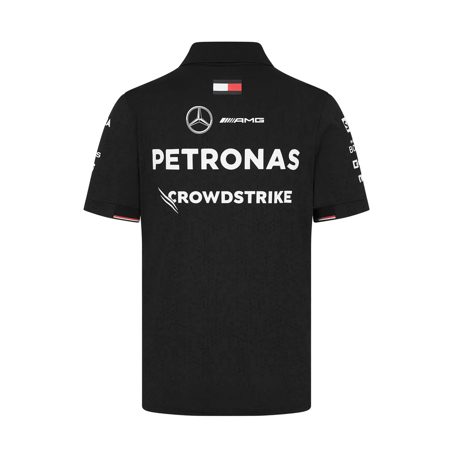 MERCEDES AMG PETRONAS F1 MENS POLO BLACK 2024 (Black/White)