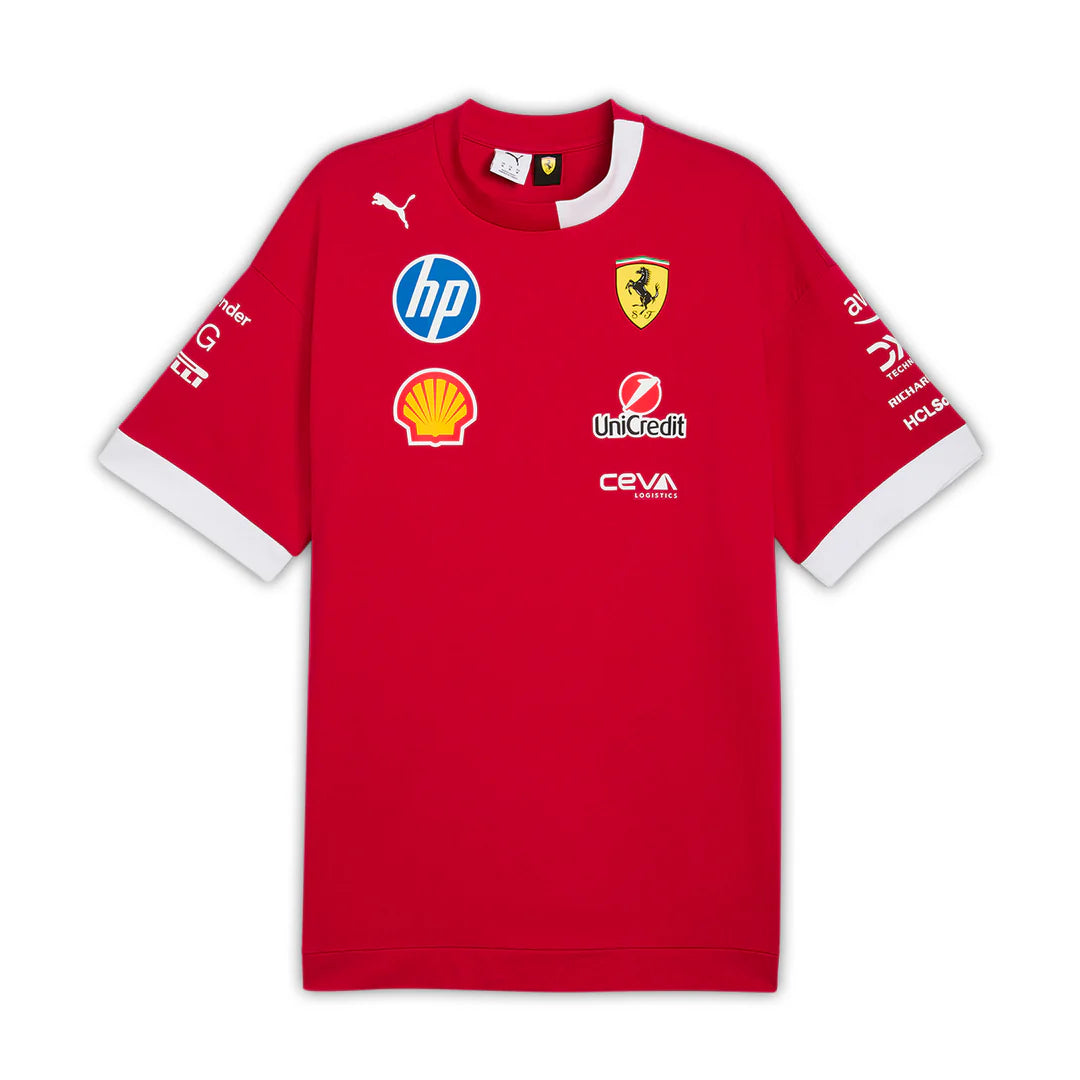 Scuderia Ferrari Drivers Oversized Performance Tee – Dark Cherry, 2025 Edition