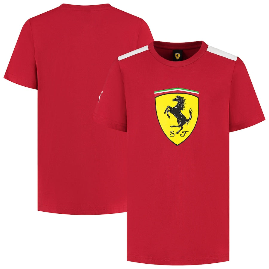 Scuderia Ferrari Men's Large Shield Performance Tee Black/Red  – 2025 Edition