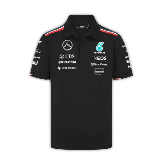 MERCEDES AMG PETRONAS F1 MENS POLO BLACK 2024 (Black/White)